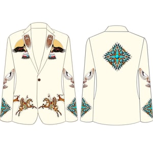 Customized Western Men Embroidered Country Western 2Pc Suit Cowboy Style Wedding Cocktail Party Attire, Grooms & Groomsmen Wedding Outfit