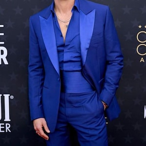 Men Customized Blue Suit Slim Fit 3 Piece Suit Wedding Dress Suits Groom Wedding Suits Groomsmen Cocktail Attire Formal Men Suits Work Wear