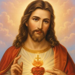 Sacred Heart of Jesus Wall Art, Christian Printable, Catholic Jesus Digital Download, Religious Home Decor, Divine Mercy Poster