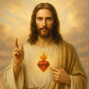 Sacred Heart of Jesus Poster – Catholic Wall Art for Prayer Room, Religious Gift, Christian Home Decor, Printable Jesus Portrait