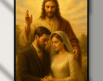 Jesus Blessing Newlyweds Print – Christian Wedding Gift (Digital Download)