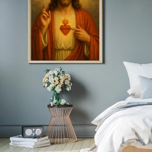 Sacred Heart of Jesus Poster – Catholic Wall Art for Prayer Room ...