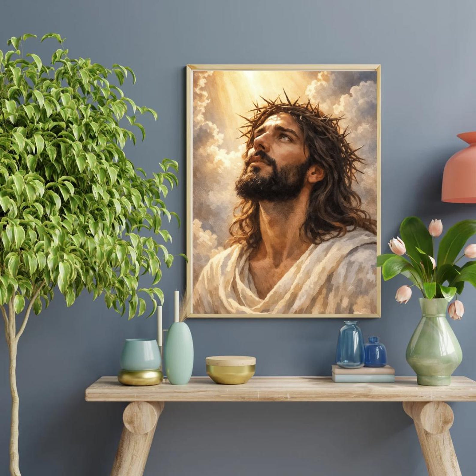Jesus Crown of Thorns Wall Art Printable, Christian Art Print, Jesus ...