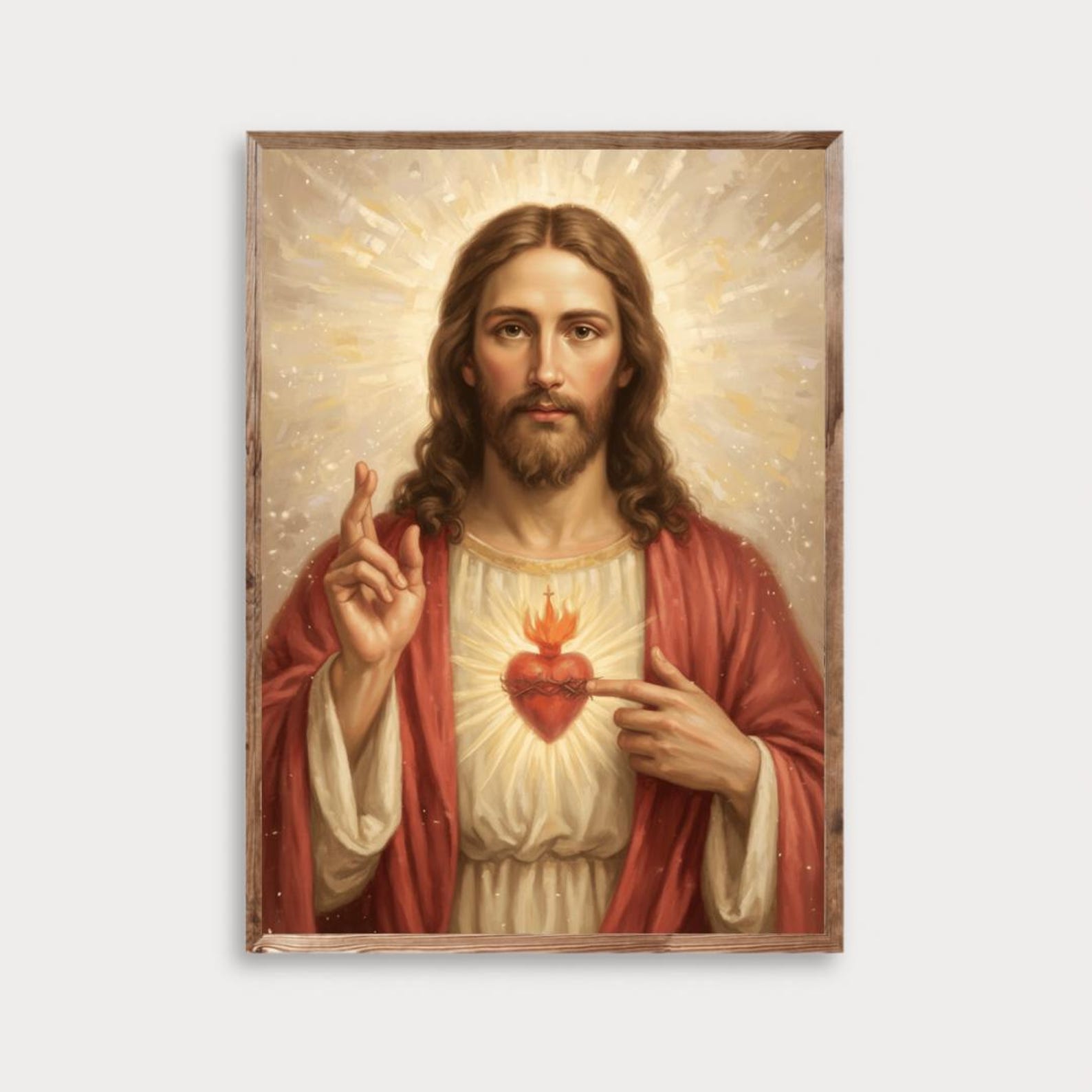 Sacred Heart of Jesus Poster – Catholic Wall Art for Prayer Room ...