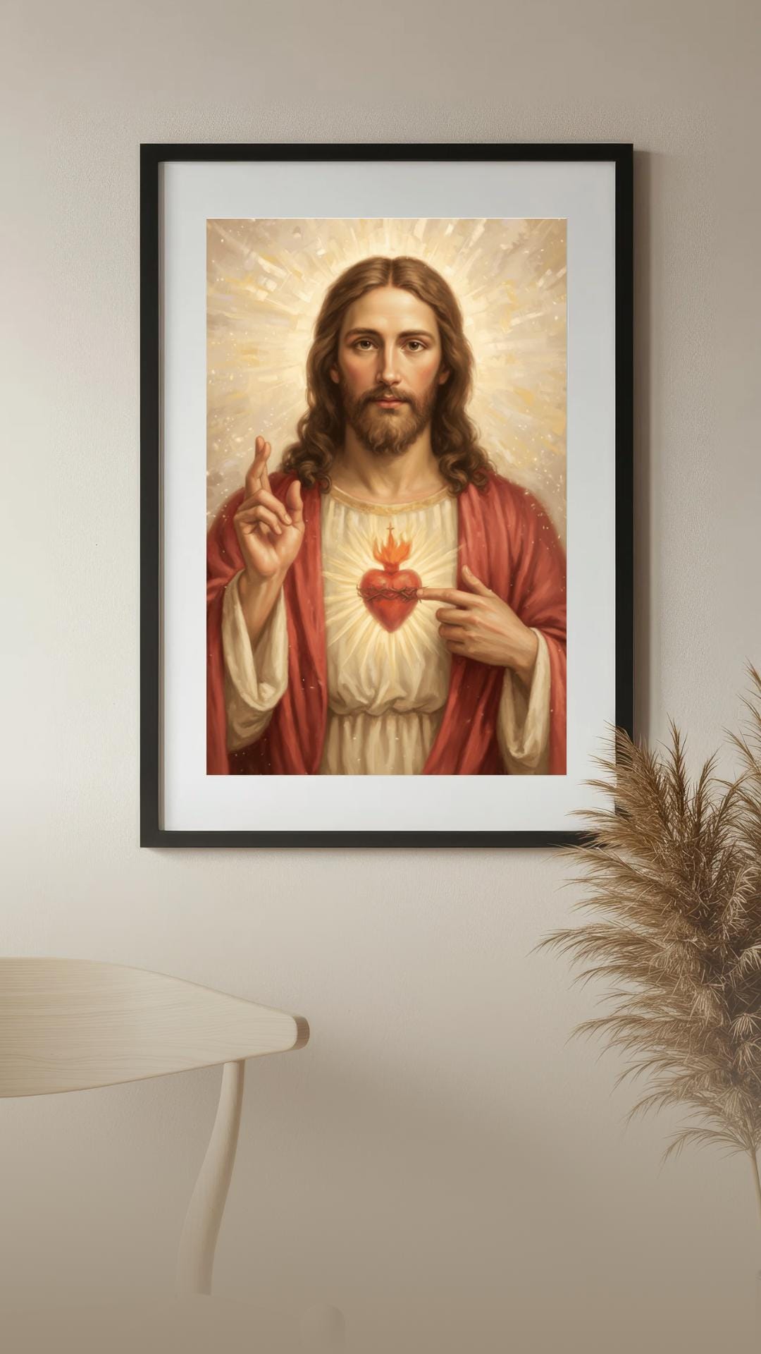 Sacred Heart of Jesus Poster – Catholic Wall Art for Prayer Room ...