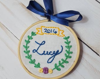 Personalized Memorial Embroidery Hoop, Pregnancy Loss, Infant Loss, Miscarriage Christmas Gift, Miscarriage Remembrance, Thoughtful Ornament
