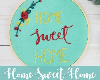 PDF Home Sweet Home Embroidery Pattern Catholic DIY Embroidery Hoop Art, Cross Stitch Pattern Catholic Christian Home Decor Craft Download