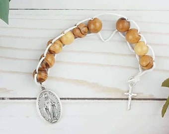 Sacrifice Beads Olive Wood Bethlehem Wooden Prayer Bead St Therese Good Deed Beads Rosary Decade Catholic Wedding Gift Confirmation under 30