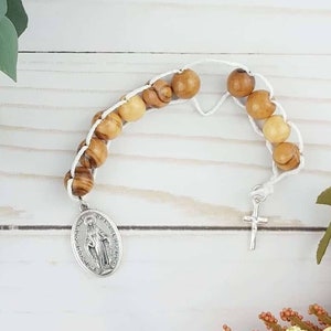 Sacrifice Beads Olive Wood Bethlehem Wooden Prayer Bead St Therese Good Deed Beads Rosary Decade Catholic Wedding Gift Confirmation under 30 image 1