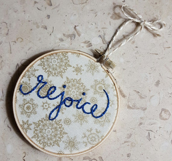 Rejoice 4 Inch Embroidery Hoop Christmas Ornament Christian - Etsy