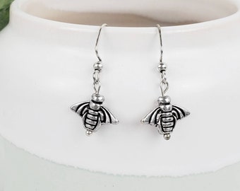 Bee Medal Earrings Confirmation Gift Catholic Jewelry RCIA Gift simple Jewelry Catholic Wedding Catholic Bridesmaid Gift Under 20