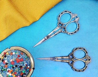 Embroidery scissors bronze or silver snips, knitting crochet embroidery sewing seamstress tool creative artist gift under 20 handicrafts