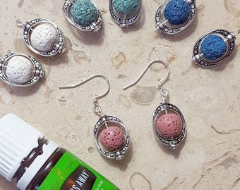 Pendientes difusores, regalo de joyería de aceites esenciales, piedra volcánica, joyería difusora, regalo de aromaterapia, joyería relajante, regalo de dama de honor por menos de 20 dólares