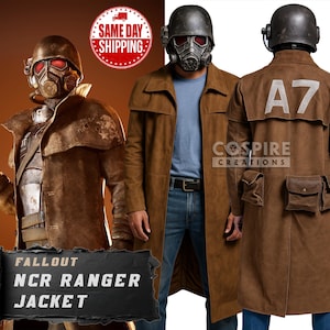 Fallout New Vegas NCR Veteran Ranger Duster – A7 Suede Leather Coat – Post-Apocalyptic Cosplay Costume – NCR Ranger Trench Coat