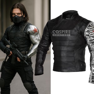 Winter Soldier Cosplay Jacket | Bucky Barnes Costume | Movie Inspired Superhero Outfit - screen accurate