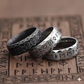 Nordic Viking Runes Ring: Odin Norse Amulet Band, Nordic Symbol Ring for Men, Scandinavian Jewelry Gift