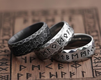 Anello con rune vichinghe nordiche: amuleto di Odino, anello con simbolo nordico per uomo, regalo di gioielli scandinavi