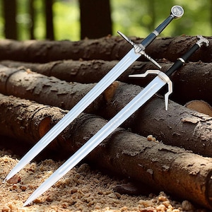 Handmade Witcher Sword - Master Sword of Geralt of Rivia Feline Silver Steel Replica, Witcher 3 Sword Display Collectible, Personalized Gift