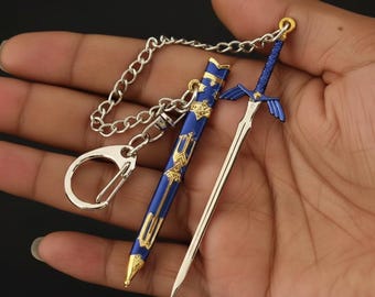 Llavero de la Espada Maestra de Zelda: llavero gamer, mini llaveros de espada, regalo para amantes de los videojuegos