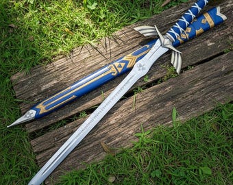 Replica della spada del maestro Zelda fatta a mano: spada cosplay in acciaio inossidabile con fodero