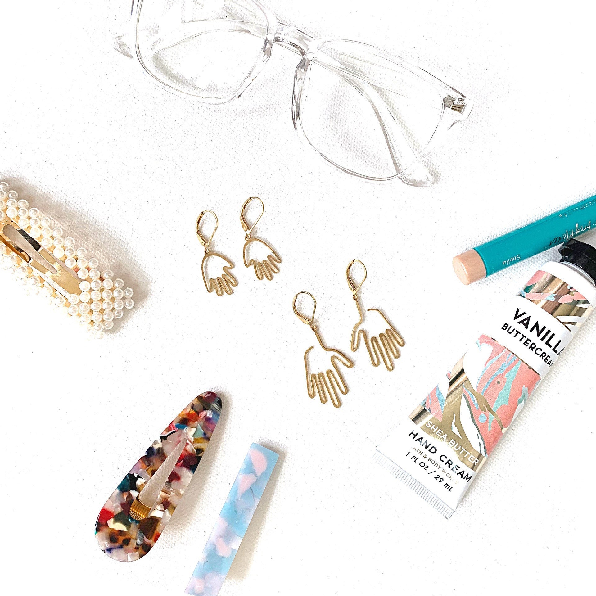 Hand Gold Earrings Trendy VSCO Artsy Etsy