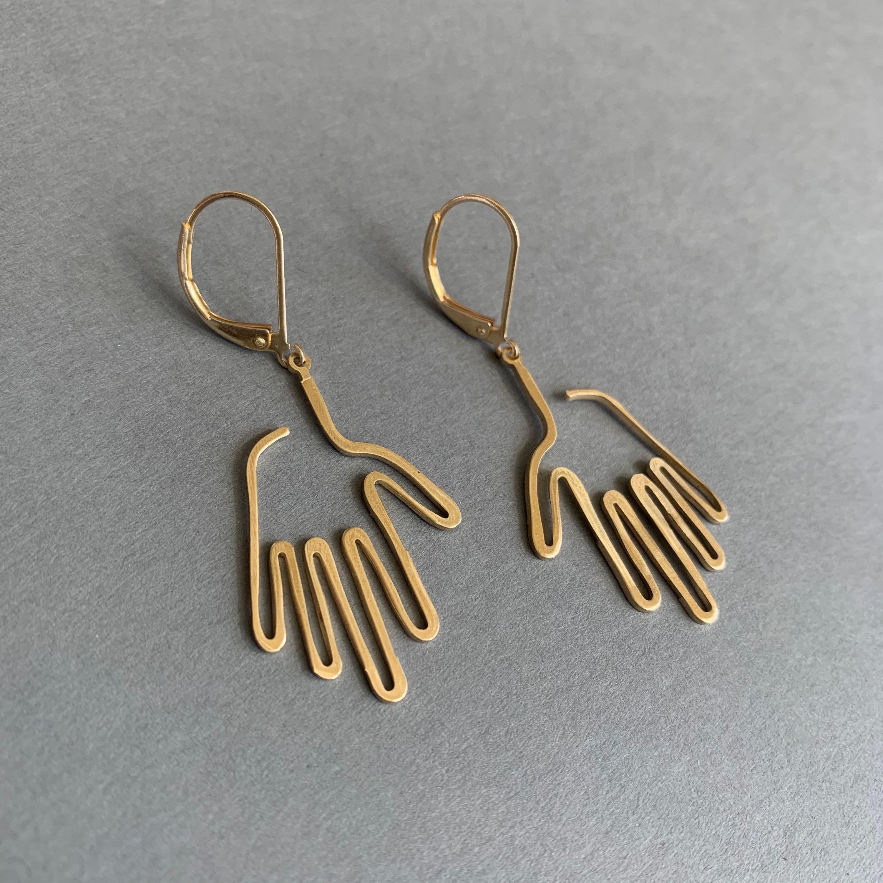 Hand Gold Earrings Trendy VSCO Artsy Etsy