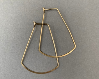 Geometric gold hoop earrings minimalist nickel free