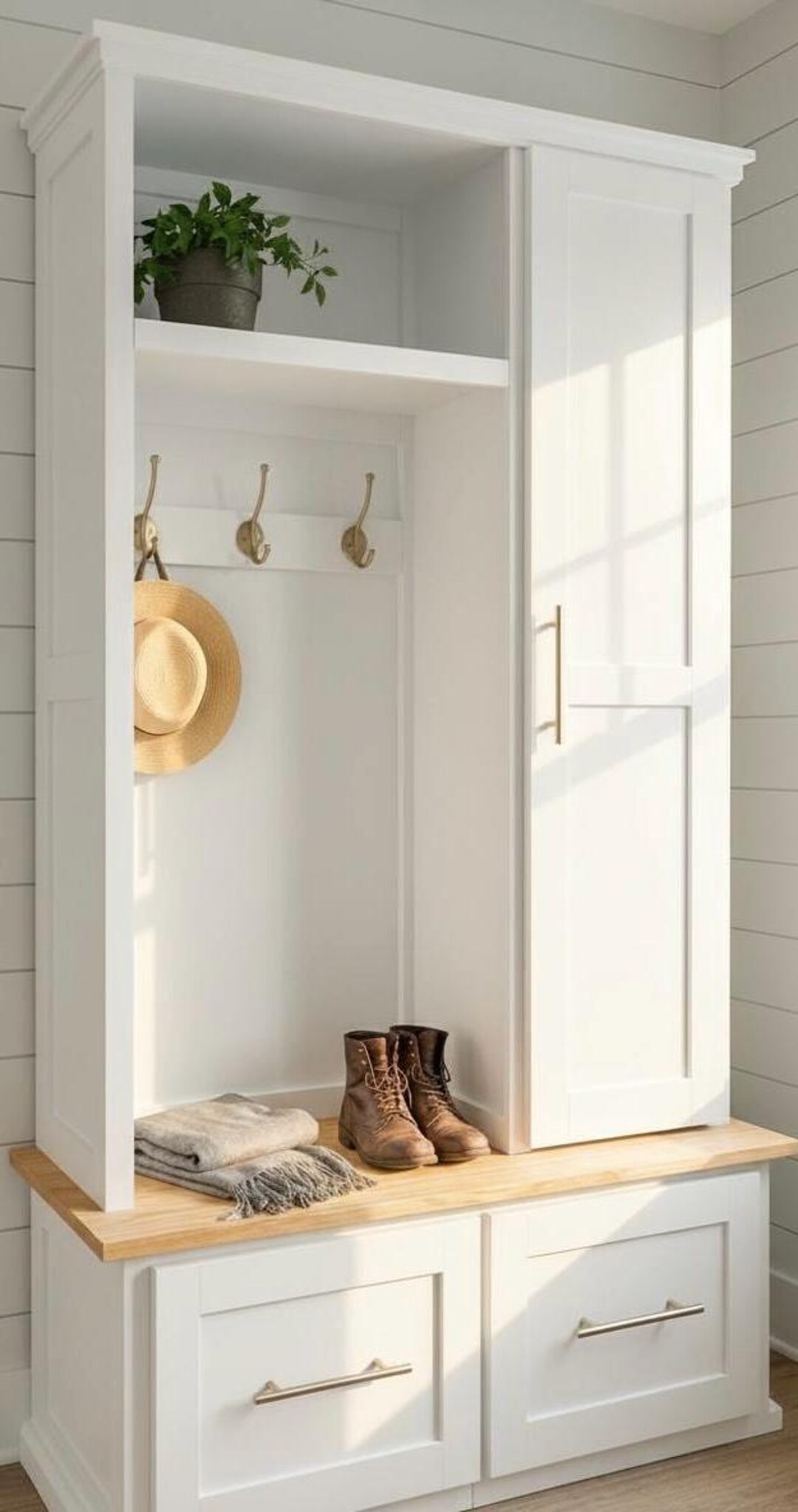Entryway Organizer Cabinet With Locker and Bench - Etsy
