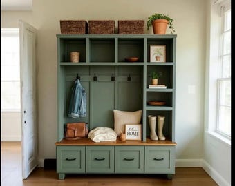 Entryway Mudroom Storage Cabinet handmade all wood