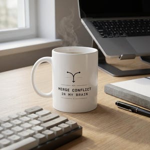 Merge Conflict In My Brain Tasse personalisiert, Programmierer Geschenk, Developer Mug, Coding Kaffee Becher, Git Humor IT Nerd Tasse