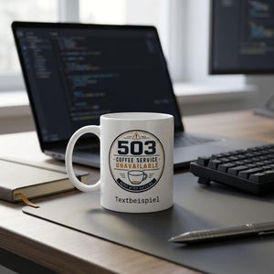 503 Coffee Service Unavailable Tasse personalisiert, Programmierer Geschenk, Developer Mug, Coding Kaffee Becher, IT Nerd Büro Humor