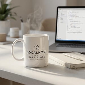 Localhost Is My Safe Place Personalized Mug, Programmer Gift, Developer Mug, Coding Coffee Mug, Web Developer Mug