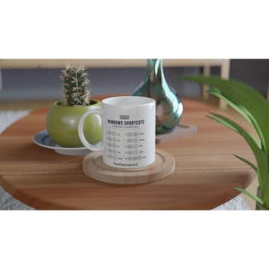 Mug personnalisé avec raccourcis Windows, raccourcis clavier pratiques pour PC au bureau et à la maison