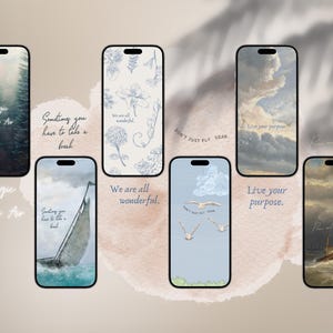 Quotes wallpaper background, Self-love, Motivation, Positive, Affirmation, beautiful, Digital Download, 6 pcs pack, iphone, Android iOS