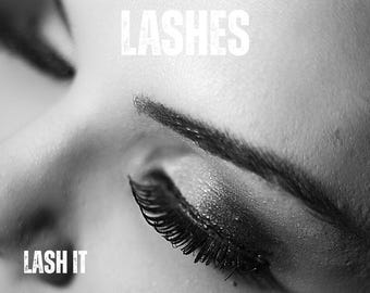 Custom Business Poster Canva Editable Template, Personalized Poster, IV Therapy, IV, Digital Download, 4 Unique Designs and 2 Sizes. Lashes.