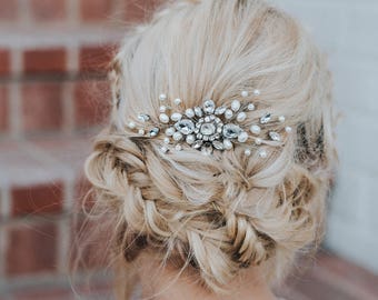 Wedding Hair Accessories, Bridal Comb, Bridal Hair Accessories, Bridal Headpiece ~ "Carmen" Small Bridal Hair Comb in Silver or Gold