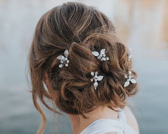 VIDEO | Wedding Hair Accessories, Bridal Hair Pin, Bridal Hair Accessories, Bridal Headpiece ~ "Ariana" Leaf Wedding Pin Silver or Gold