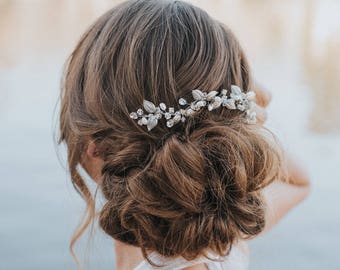 VIDEO | Wedding Hair Comb, Bridal Hair Accessories, Bridal Headpiece ~ "Ariana" Large Leaf Wedding Hair Comb Silver or Gold