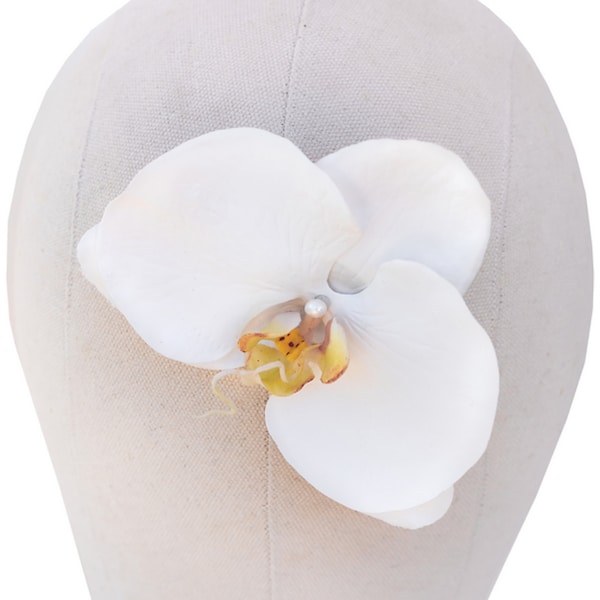 Beach Wedding Hair Accessories, Orchid Hair Flower, Bridal Hair Accessories, Bridal Headpiece ~ "Carley" Real Feel Orchid Bridal Hair Flower