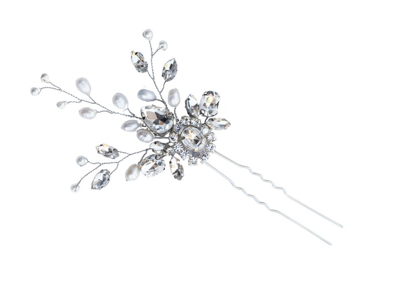 Wedding Hair Accessories, Bridal Hair Pin, Bridal Hair Accessories, Bridal Headpiece Carmen Wedding Hair Pin in Silver or Gold image 2