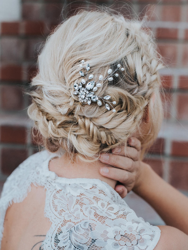 Bridal Headpiece ~ Carmen Wedding Hair Pin in Silver or Gold Bridal Hair Accessories Bridal Hair Pin Wedding Hair Accessories