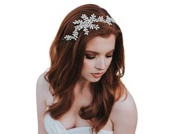 VIDEO | Wedding Hair Accessories, Bridal Hair Vine, Bridal Headpiece Headband ~ "Genevieve" in Silver or Gold with Clear or Opal Rhinestones