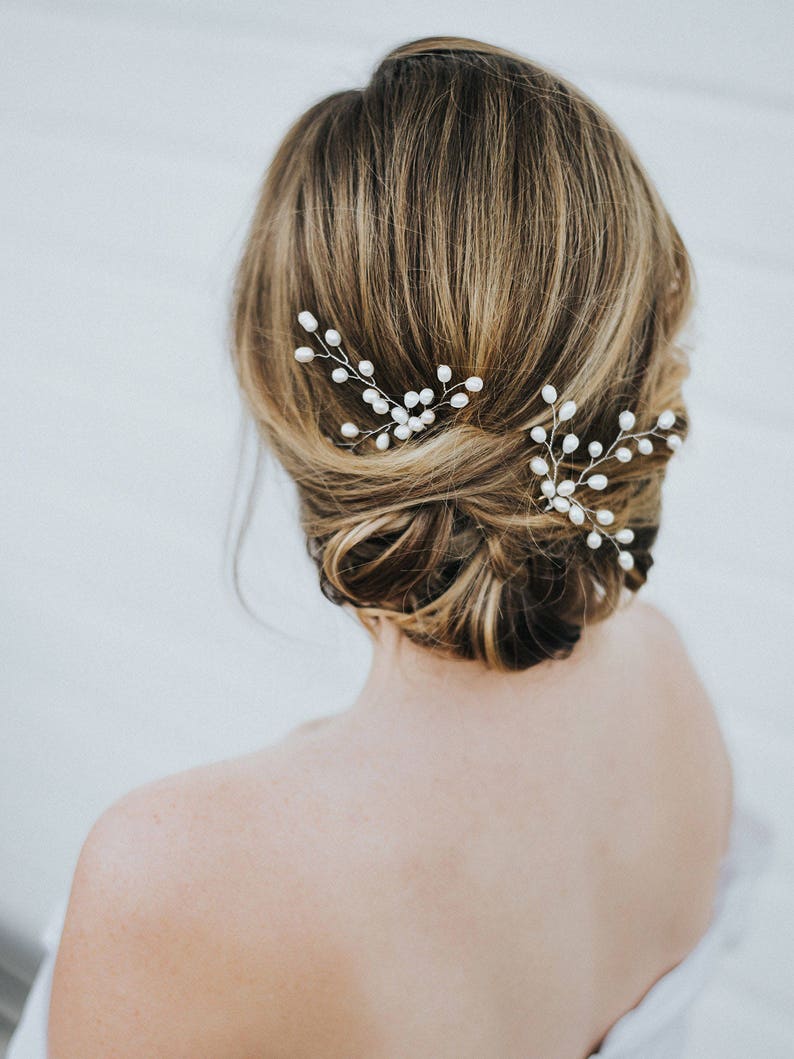 Wedding Hair Accessories, Bridal Hair Pin, Bridal Hair Accessories, Bridal Headpiece Verena Wedding Hair Pin in Silver, Gold, Rose Gold image 3