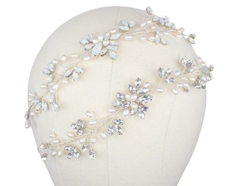 VIDEO | Wedding Hair Accessories, Bridal Hair Vine, Bridal Headpiece ~ "Giselle" in Silver or Gold with Clear or Opal Rhinestones