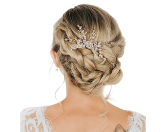 Rhinestone and Crystal Bridal Hair Comb | Bridal Headpiece | Wedding Hair Piece | Silver or Gold - "Sabrina" Small Bridal Hair Comb