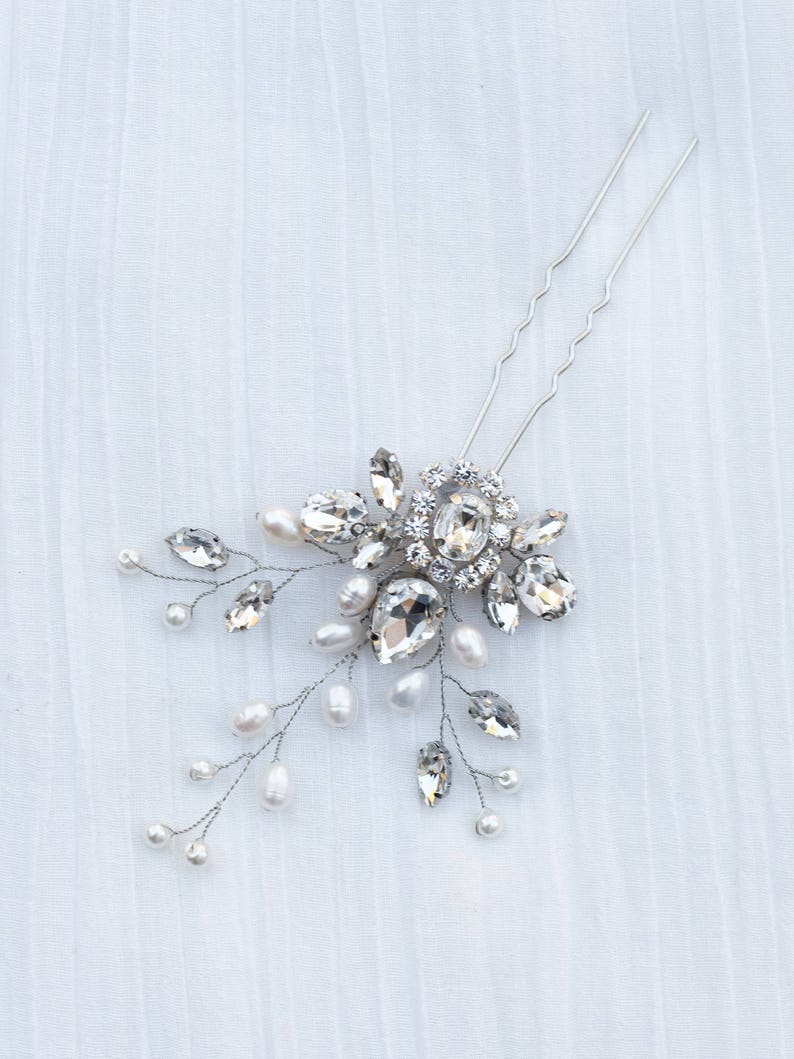 Bridal Headpiece ~ Carmen Wedding Hair Pin in Silver or Gold Bridal Hair Accessories Bridal Hair Pin Wedding Hair Accessories