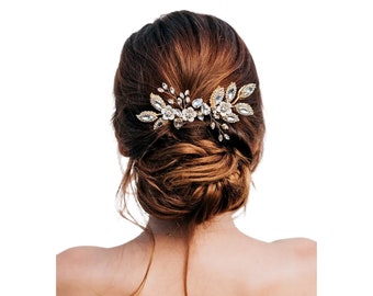 Wedding Hair Accessories, Bridal Comb, Bridal Headpiece ~ "Kimber" Hand Beaded Rhinestone Bridal Hair Comb Silver or Gold