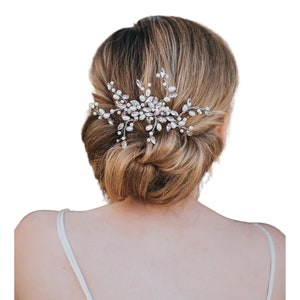 VIDÉO | Peigne à cheveux pour mariée, peigne nuptial, peigne à cheveux boho, peigne de mariage - peigne à cheveux « Gwen » | Opale d’or argenté