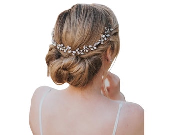 Wedding Hair Accessories, Bridal Hair Vine, Bridal Headpiece ~ "Gwen" Wedding Hair Vine in Silver or Gold with Clear or Opal Rhinestones