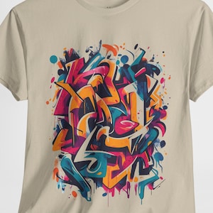 Graffiti Art T-Shirt,  Urban Streetwear Graphic Tee , Colorful Abstract Street Art, Hip Hop Style Shirt,  Unisex Cotton Tee